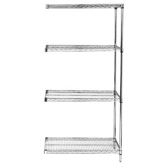 Quantum Storage AD86-1248C Chrome Add-On Kit 86 in. H Unit, 4 Shelf