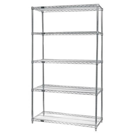 Quantum Storage WR86-2442C-5 Wire 5 Shelf Starter Kit, Chrome - 24 x 42 x 86 in.