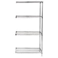 thumbnail image 1 of Quantum Storage Systems AD63-3672C Add-On Kit for 63" High 4-Tier Wire Shelving Unit, Chrome Finish, 36" Width x 72" Length x 63" Height, 1 of 1