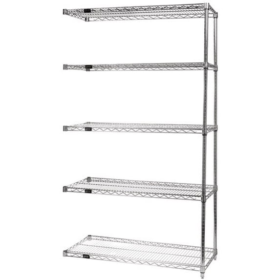 Quantum Storage AD74-1842C-5 Wire 5 Shelf Add-On Kit Chrome - 74 in.