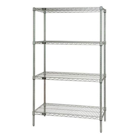Quantum Storage WR54-2136C 4-Shelf Chrome Wire Shelving Starter Kit, 21 x 36 x 54 in.