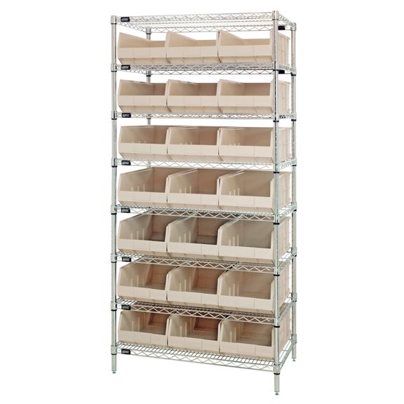 Quantum Storage Systems Shelving Unit, Wire in Carbon Steel Material, Chrome Color