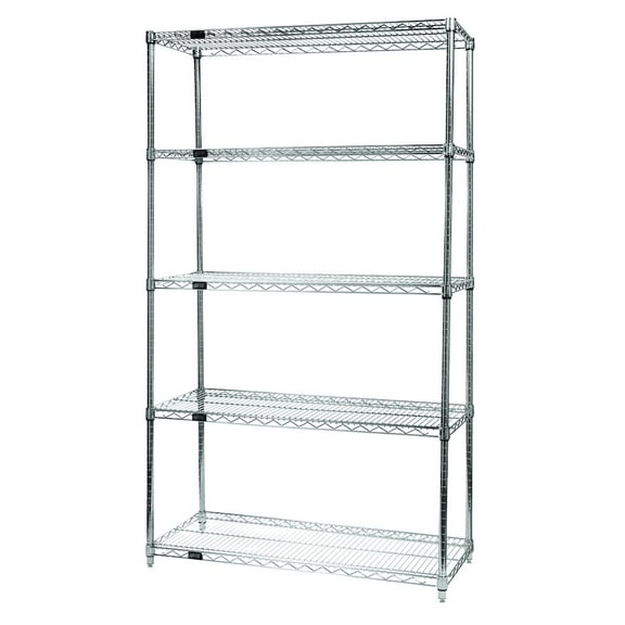 Quantum Storage Systems Shelving Unit, Wire in Carbon Steel Material, Chrome Color