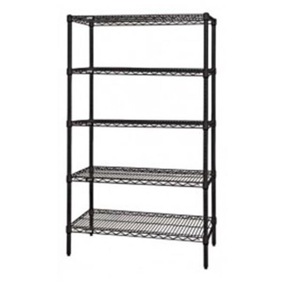 Quantum Storage WR86-1248BK-5 5-Shelf, Black Wire Shelving Unit - 12 x 48 x 86 in.