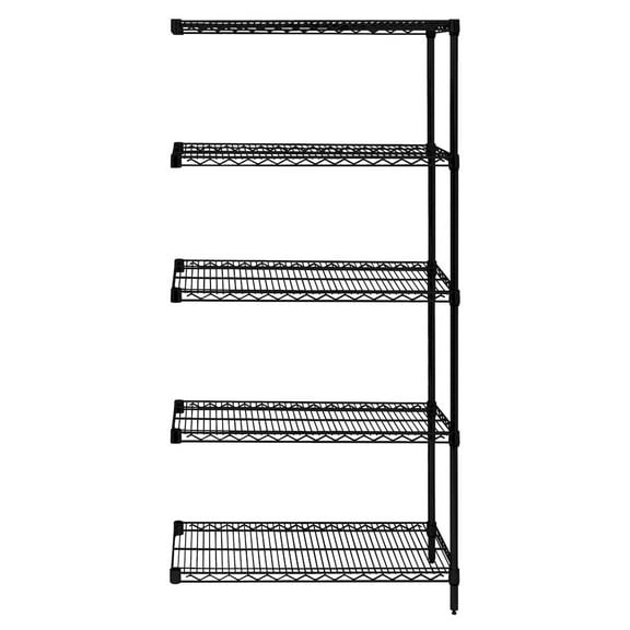 Quantum Storage Systems Shelving Unit, Wire in Carbon Steel Material, Epoxy Coated, Black Color