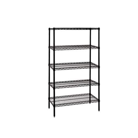 Quantum Storage Systems WR54-2448BK-5 Starter Kit Wire Black Epoxy 5 Shelves 54" H x 48" W x 24" D