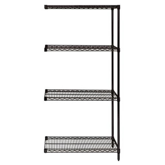Quantum Storage AD63-1836BK 4-Shelf, Black Wire Shelving Add-On Unit - 18 x 36 x 63 in.