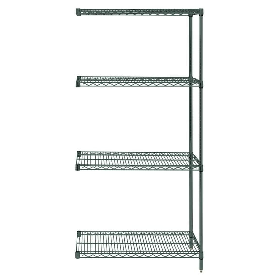 Quantum Storage Systems Shelving Unit, Wire in Carbon Steel Material, Epoxy Coated, Green Color