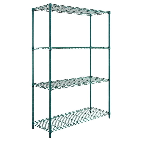 Quantum Storage Systems Shelving Unit, Wire in Carbon Steel Material, Epoxy Coated, Green Color