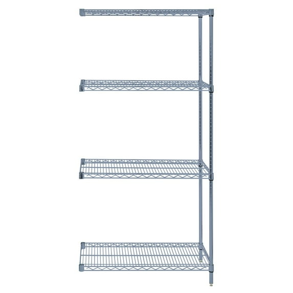 Quantum Storage Systems Shelving Unit, Wire in Carbon Steel Material, Epoxy coated, Gray Color