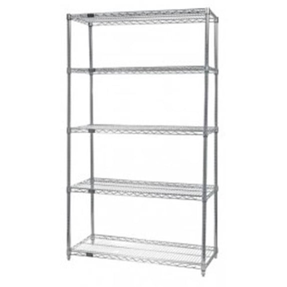 Quantum Storage WR74-3060S-5 Stainless Steel 5 Shelf Wire Shelving Unit - 30 x 60 x 74 in.