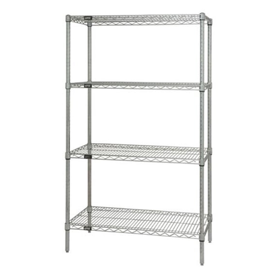 Quantum Storage WR54-1472S 4-Shelf Stainless Steel Wire Shelving Unit, 18 x 24 x 54 in.