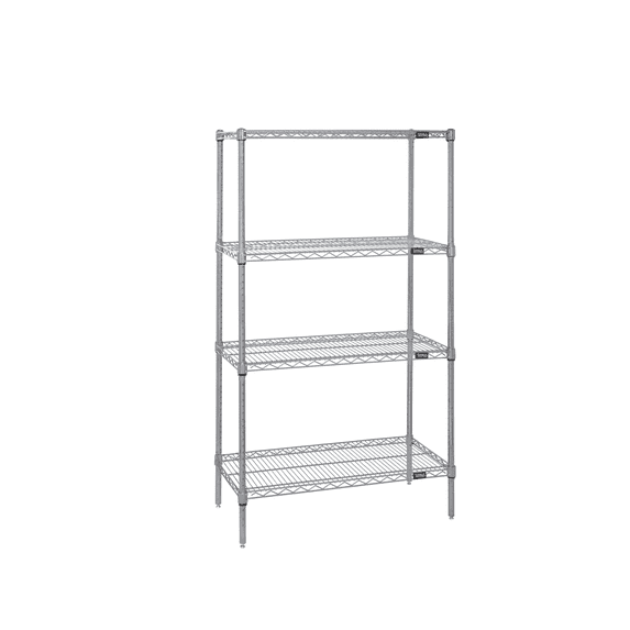 quantum storage systems, 54" wire 4-shelf unit in stainless steel finish - wr54-1836s