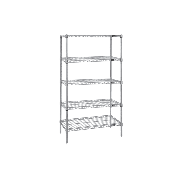 Quantum Storage Systems WR63-1272S-5 Starter Kit Wire Stainless Steel 5 Shelves 63" H x 72" W x 12" D