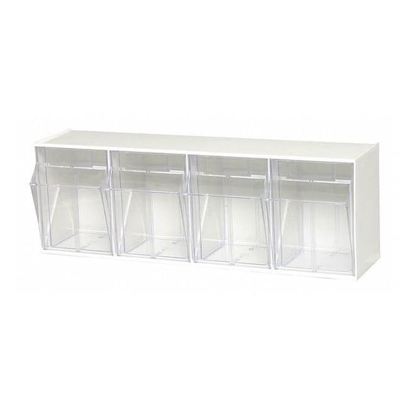 Quantum Tip Out Storage Bin QTB304 - 4 Compartments White