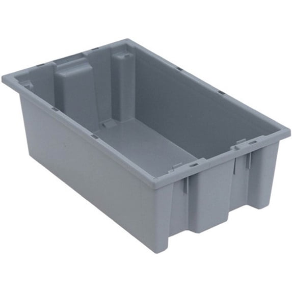 Quantum Storage Systems Stack and Nest Tote Heavy Duty Polypropylene Container, 18"W x 11"D x 6"H, 0.5 Cap (cu ft.) -