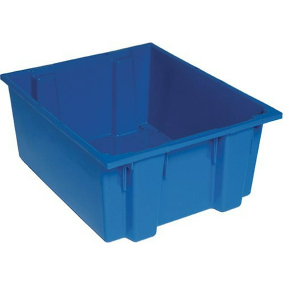 Quantum Storage Systems Stack and Nest Tote Heavy Duty Polypropylene Container - Red, 3 Pack