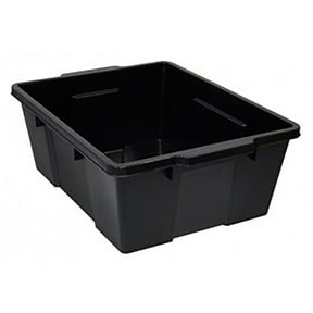 Quantum Storage Systems Stackable Polypropylene Latch Container Bin - Black , 6 Pack