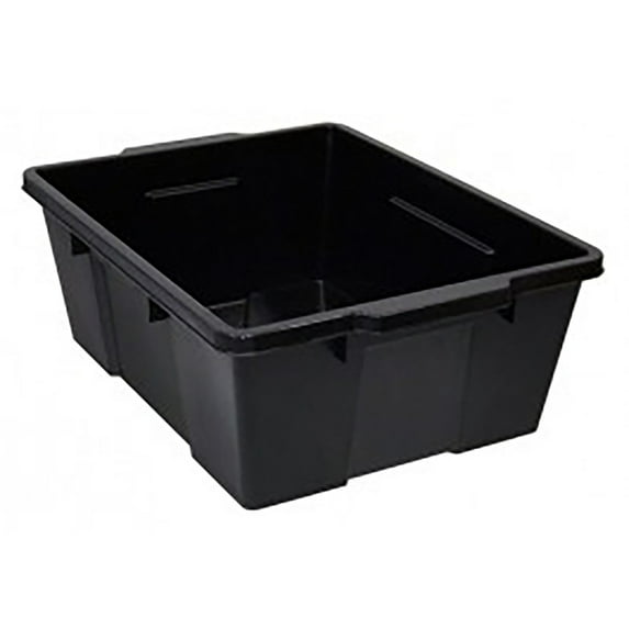 Quantum Storage Systems Stackable Polypropylene Latch Container Bin - Black , 6 Pack