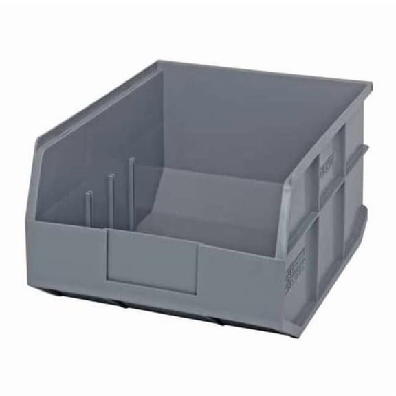 Shelf Storage Bin, Polypropylene, Gray, 7 in H, 11 in W, 14 in L