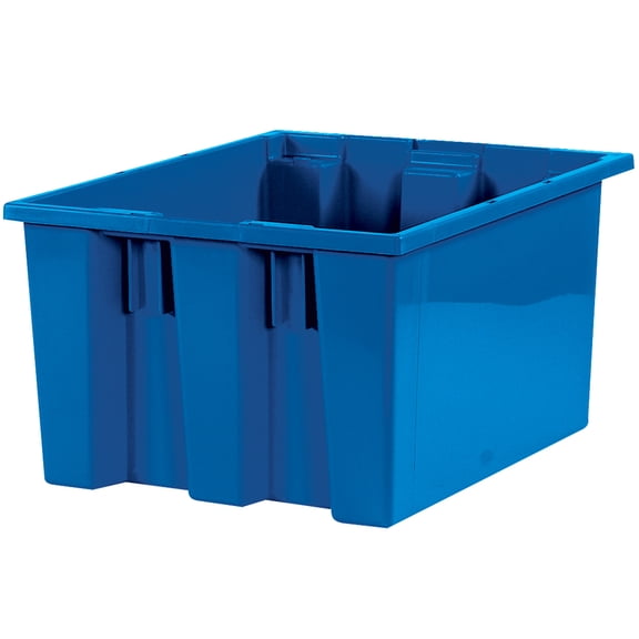 Box Partners Stack & Nest Containers 17" x 14 1/2" x 9 7/8" Blue 6/Case BINS113