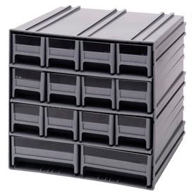 Quantum Interlocking Storage Cabinet QIC-12123 - 11-3/4"Wx11-3/8"Dx11"H - 14 Gray Drawers