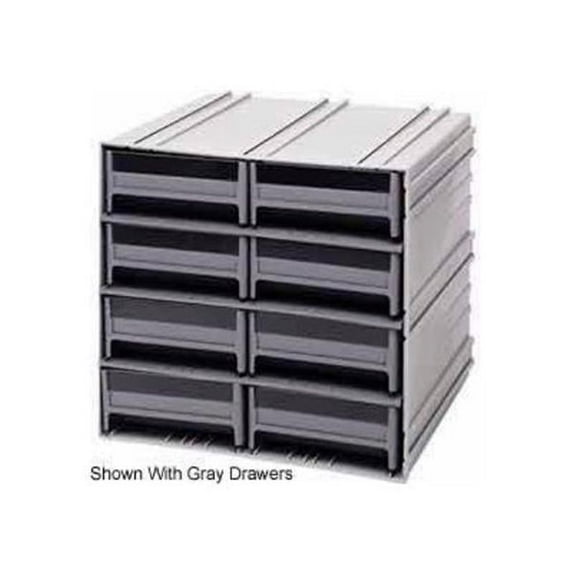 Quantum Storage Systems B382139 QIC-83 Interlocking Storage Cabinet with 8 Blue Drawers - 11.75 x 11.37 x 11 in.