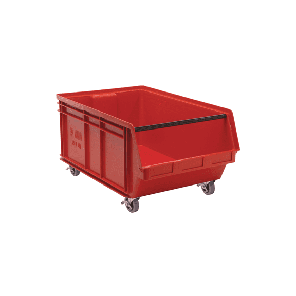 Quantum Storage Systems QMS843MOBRD MAGNUM Mobile Heavy Duty Part Organizer Red Bins 29" L x 19" W x 18" H