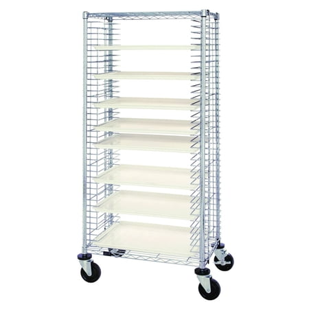 Tray Cart, mobile, full size, 30"W x 21"D x 69"H, side loading, holds (31) trays, casters, chrome plated finish, NSF