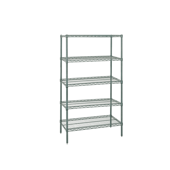 Quantum Storage Systems WR86-1448P-5 Starter Kit Wire Green Epoxy 5 Shelves 86" H x 48" W x 14" D