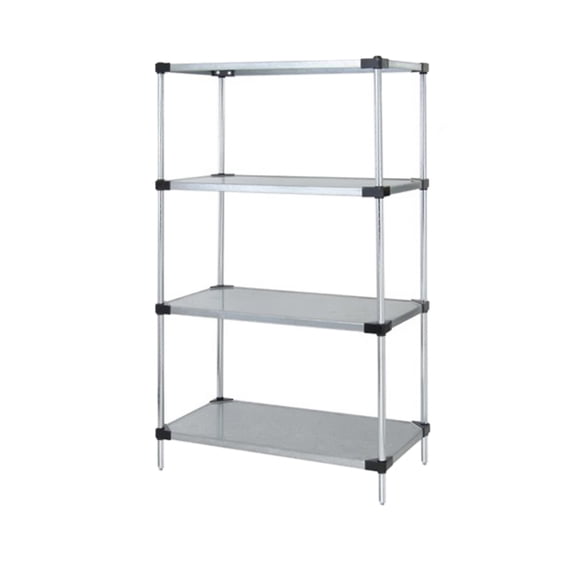 Quantum Storage Systems Solid 4-shelf Starter Unit - 21" x 60" x 74" - Stainless Steel