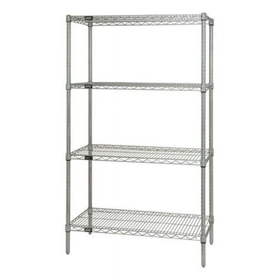 Quantum Storage WR74-2436C Wire 4-Shelf Starter Unit, 36 x 24 x 74 in.
