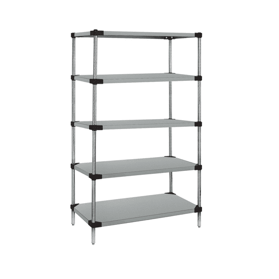 Quantum Storage Systems WRS5-74-2448SS Starter Kit Solid Stainless Steel 5 Shelves 74" H x 48" W x 24" D