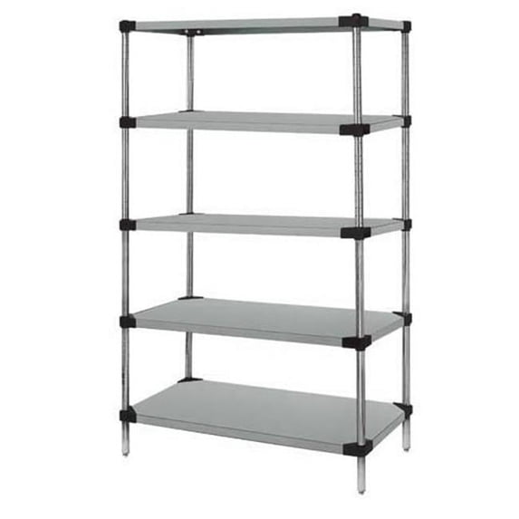 Quantum Storage WRS5-86-2454SS Solid 5-Shelf Starter Units - Stainless Steel, 24 x 54 x 86 in.