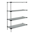 thumbnail image 1 of Solid Shelving Add-On Kit, 24"W x 24"D x 54"H, 300 - 600 lb. capacity, includes (4) solid shelves, (4) posts and (8) S-Hooks, 304 stainless steel, NSF, shipped KD, 1 of 1
