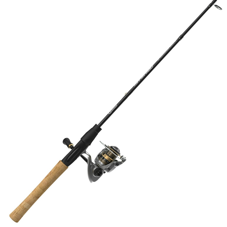Quantum Strategy Spinning Reel and Fishing Rod Combo, 6-Foot 6-Inch 2-Piece  IM7 Graphite Fishing Pole, Natural Cork Rod Handle, Medium Power, Size 30