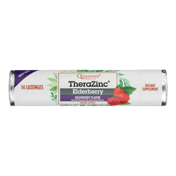 Thera Zinc Raspberry Flavor Elderberry 14 Lozenges
