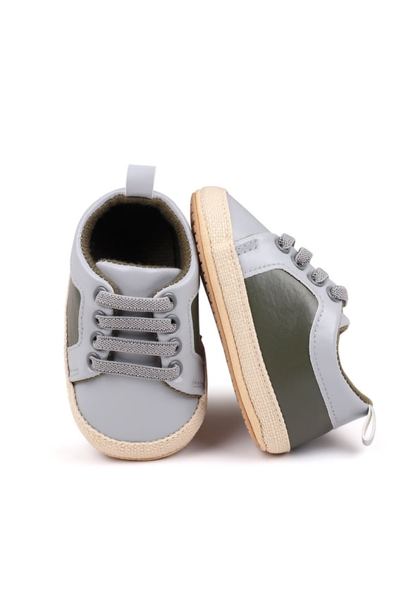 Baby Boys Girls Pu Leather Hard Bottom Walking Sneakers Toddler Rubber Sole First Walkers Infant Slippers Crib Shoes