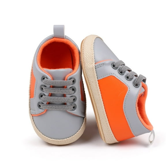 Quaouag Baby Boys Girls Pu Leather Hard Bottom Walking Sneakers Toddler Rubber Sole First Walkers Infant Slippers Crib Shoes