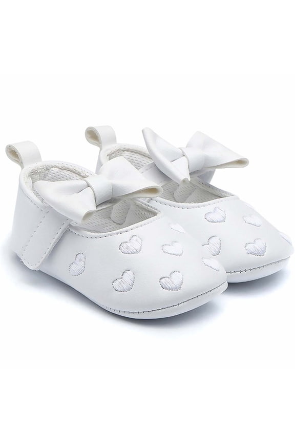 Baby Girls Shoes Soft Sole Mary Jane Flats Princess Dresses Shoes PU Cute Bow Prewalker