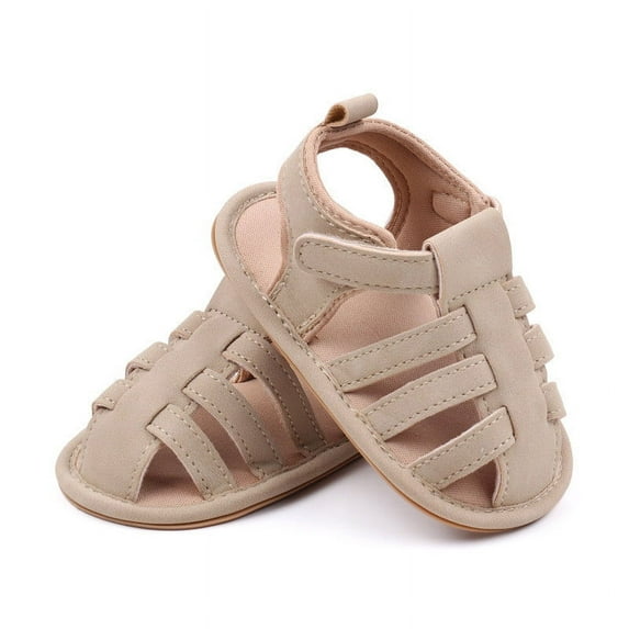 Quaouag Baby Infant Boy Girl Sandals Newborn Non-Slip Soft Rubber Sole Sandals for Baby Boys Open-Toe Outdoor Casual Summer First Walkers Shoes
