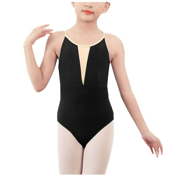 Quaouag Ballet Leotards for Girls Toddler Dance Gymnastic Ballerina Outfit Camisole Bodysuit for Kids