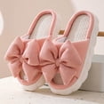 thumbnail image 1 of Quaouag Bow shaped slippers cute women's summer home open toe linen slippers, 1 of 6