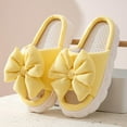 thumbnail image 1 of Quaouag Bow shaped slippers cute women's summer home open toe linen slippers, 1 of 3