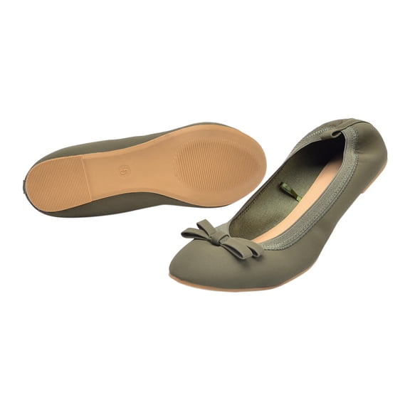 Quaouag Bowknot Ballet Flats Womens Pointy Toe Casual Flat Shoes Suede Dress Shoes Wear to Work Slip On Moccasins