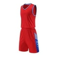 thumbnail image 1 of Quaouag Boys Basketball Jersey and Short Set Outfit 2 Piece Team Uniform with Pockets, 1 of 9