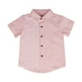 thumbnail image 1 of Quaouag Boys Short Sleeve Button Down Oxford Dress Shirts Summer Casual Clothes, 1 of 3