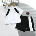 thumbnail image 1 of Quaouag Boys Short Sleeve T Shirt Track Shorts Set Two Piece Outfit Training Sportswear Suit Big Boys Track Suits Tracksuits, 1 of 3