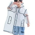 thumbnail image 1 of Quaouag Clear Kids Rain Jacket Child Toddlers Raincoat Waterproof Boys and Girls with Snap, 1 of 3