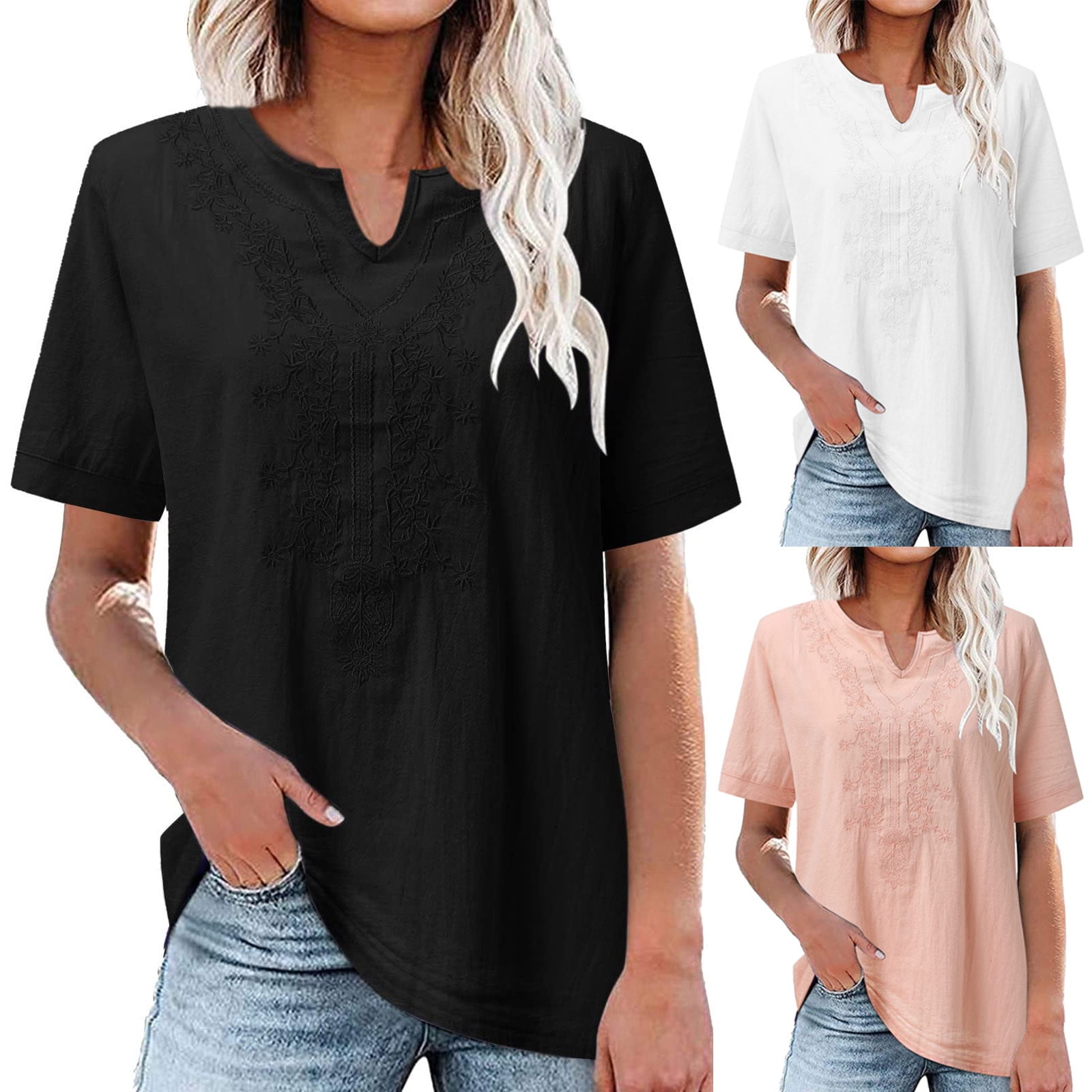 Quaouag Clearance Sale Women's Spring and Fall VNeck Short Sleeve